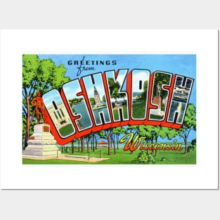 Greetings from Oshkosh, Wisconsin - Vintage Large Letter Postcard Posters and Art